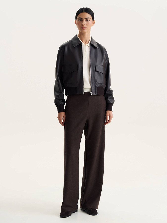 LSSL-352005 Кожаная куртка (темно-коричневый, L)