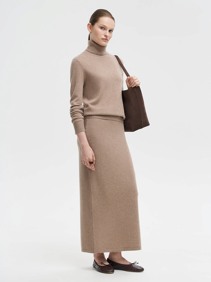 LSWN-812007 Юбка трикотажная (капучино, S)