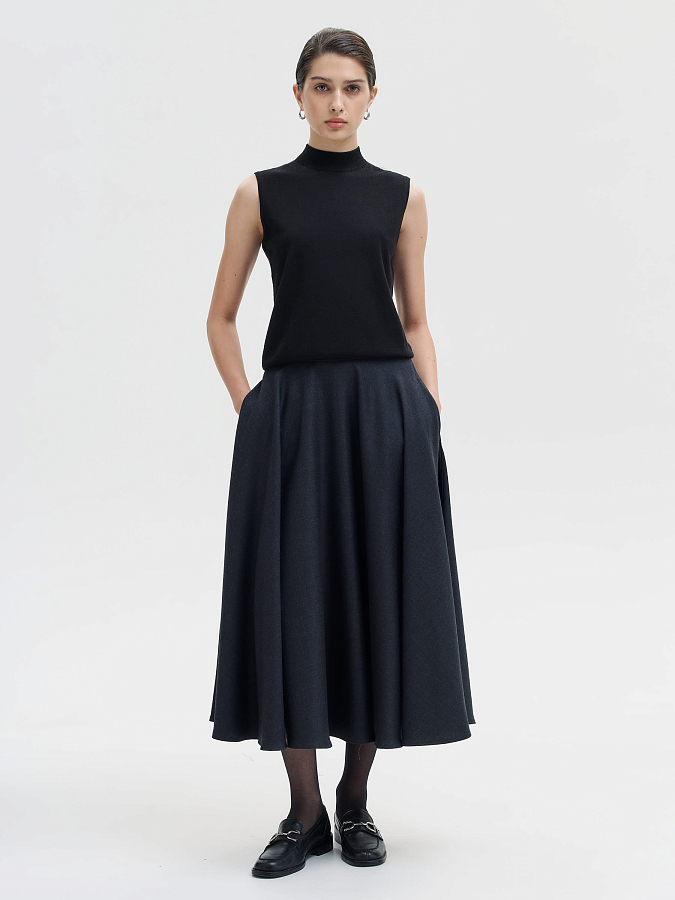 LSWN-032013 Юбка (темно-серый, M)