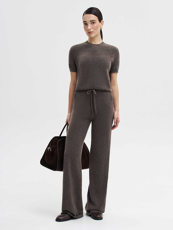 LSWN-072021 Топ трикотажный (коричневый, S)