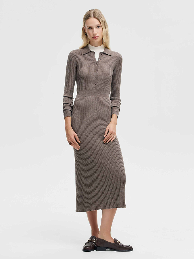 LSWN-782006 Платье трикотажное (коричневый, S)