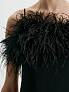 Платье мини с перьями