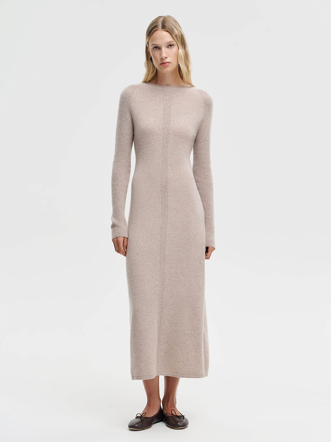 LSWN-782014 Платье трикотажное (пудра, S)