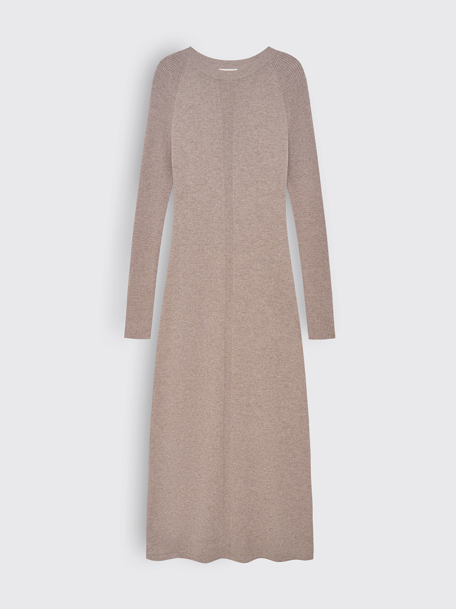 Платье макси из мериноса с кашемиром