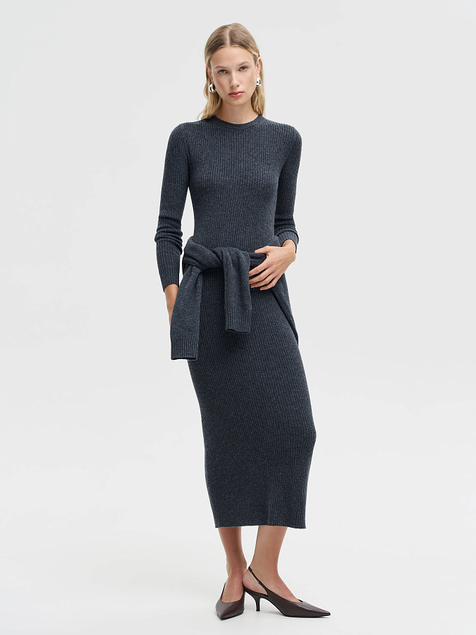 LSWN-782015 Платье трикотажное (темно-серый, S)