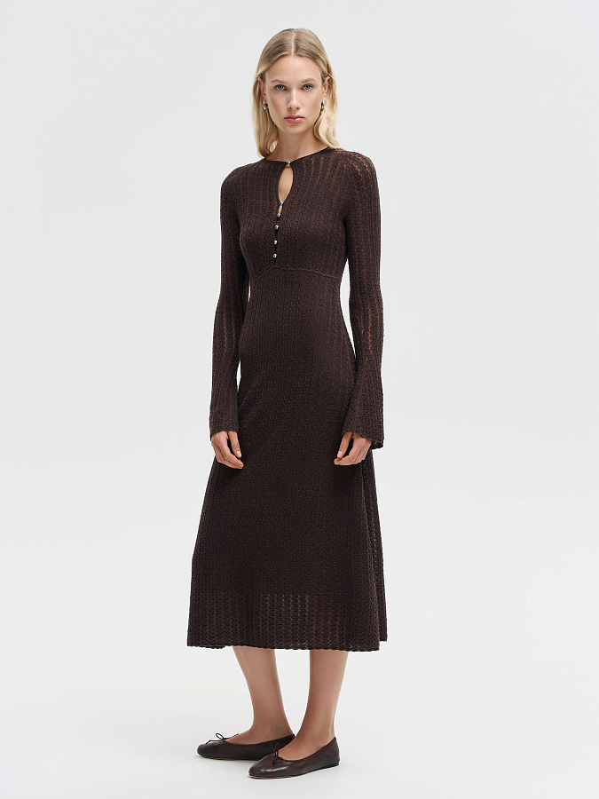 LSWN-782019 Платье трикотажное (коричневый, M)