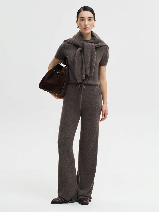 LSWN-822012 Брюки трикотажные (коричневый, L)