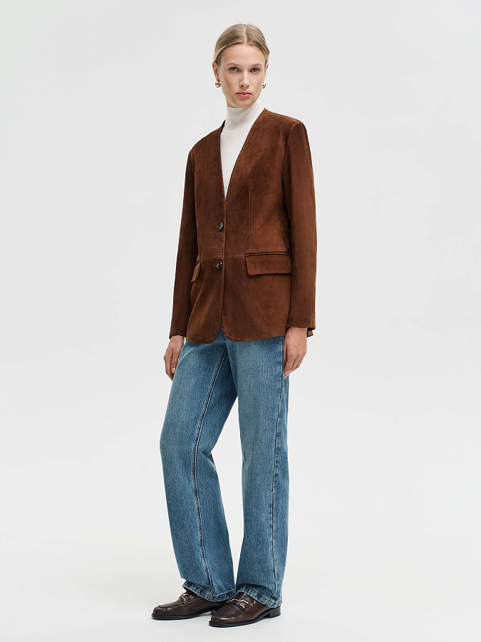 LSWN-392001 Жакет кожаный (кэмел, S)