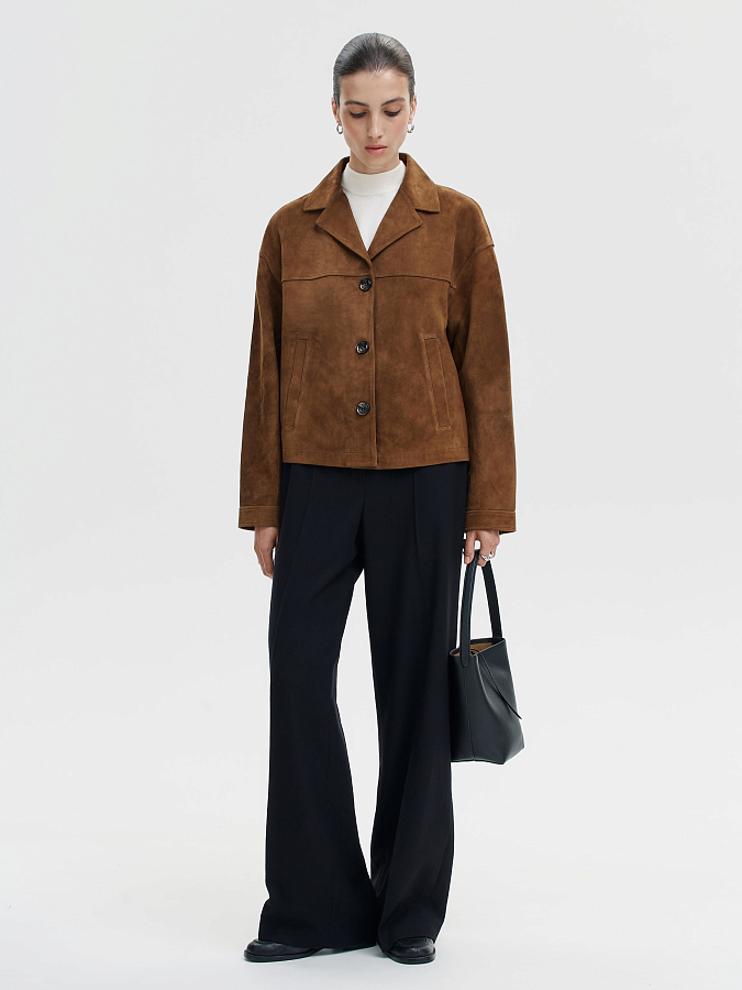 LSWN-392003 Жакет кожаный (кэмел, S)