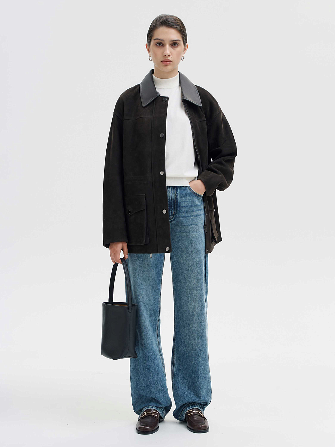 LSWN-352015 Куртка кожаная (коричневый, S)