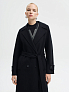 Шерстяное двубортное пальто с поясом
