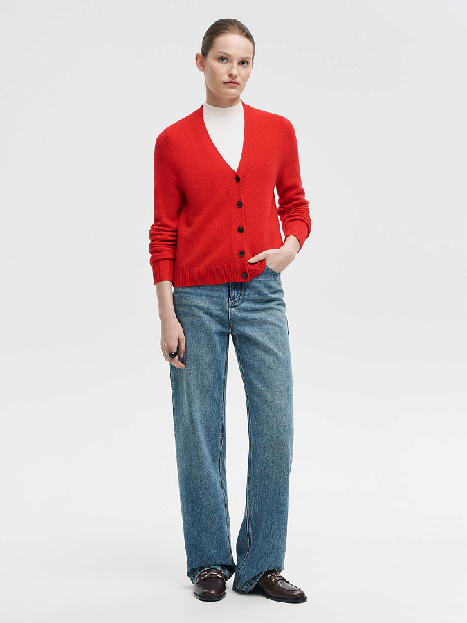 LSWN-202018 Кардиган (красный, M)
