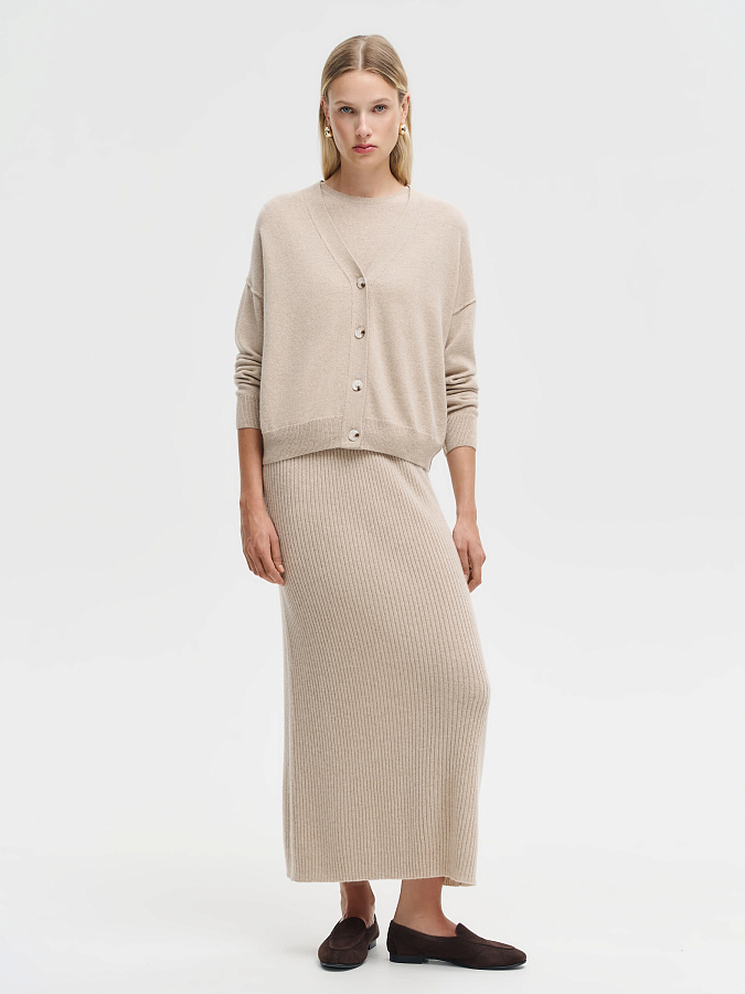 LSWN-202043 Кардиган (светло-бежевый, M)