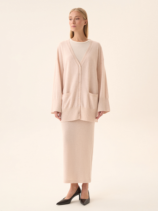 LWWS-202014 Кардиган (светло-бежевый, S)