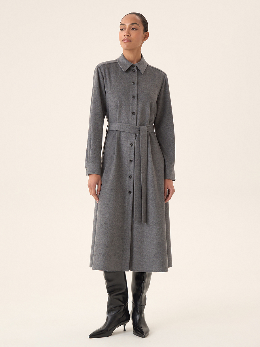 Платье миди из шерсти и шелка