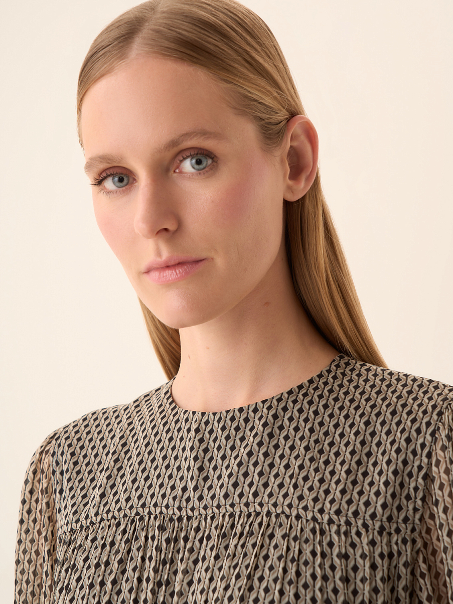 Платье миди с длинным рукавом