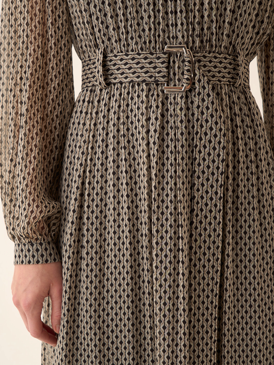 Платье миди с длинным рукавом