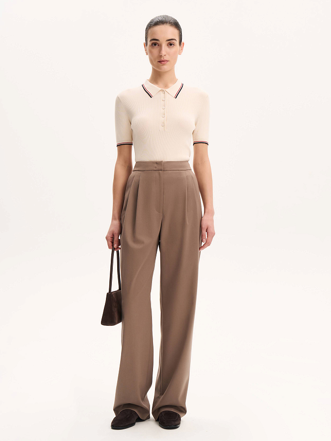 LSSL-072028 Блузка трикотажная (кремовый, XS)