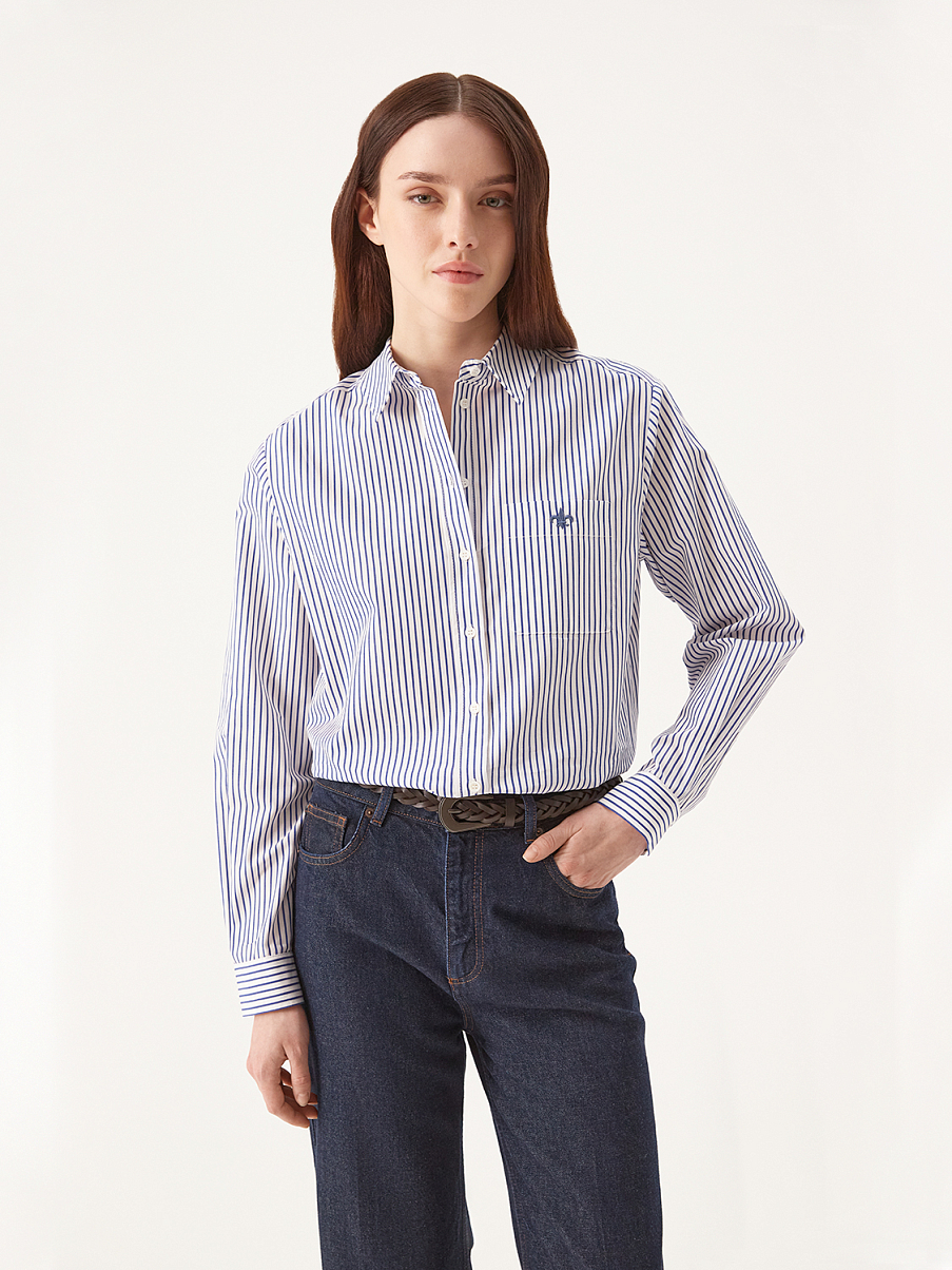 Хлопковая рубашка в полоску
