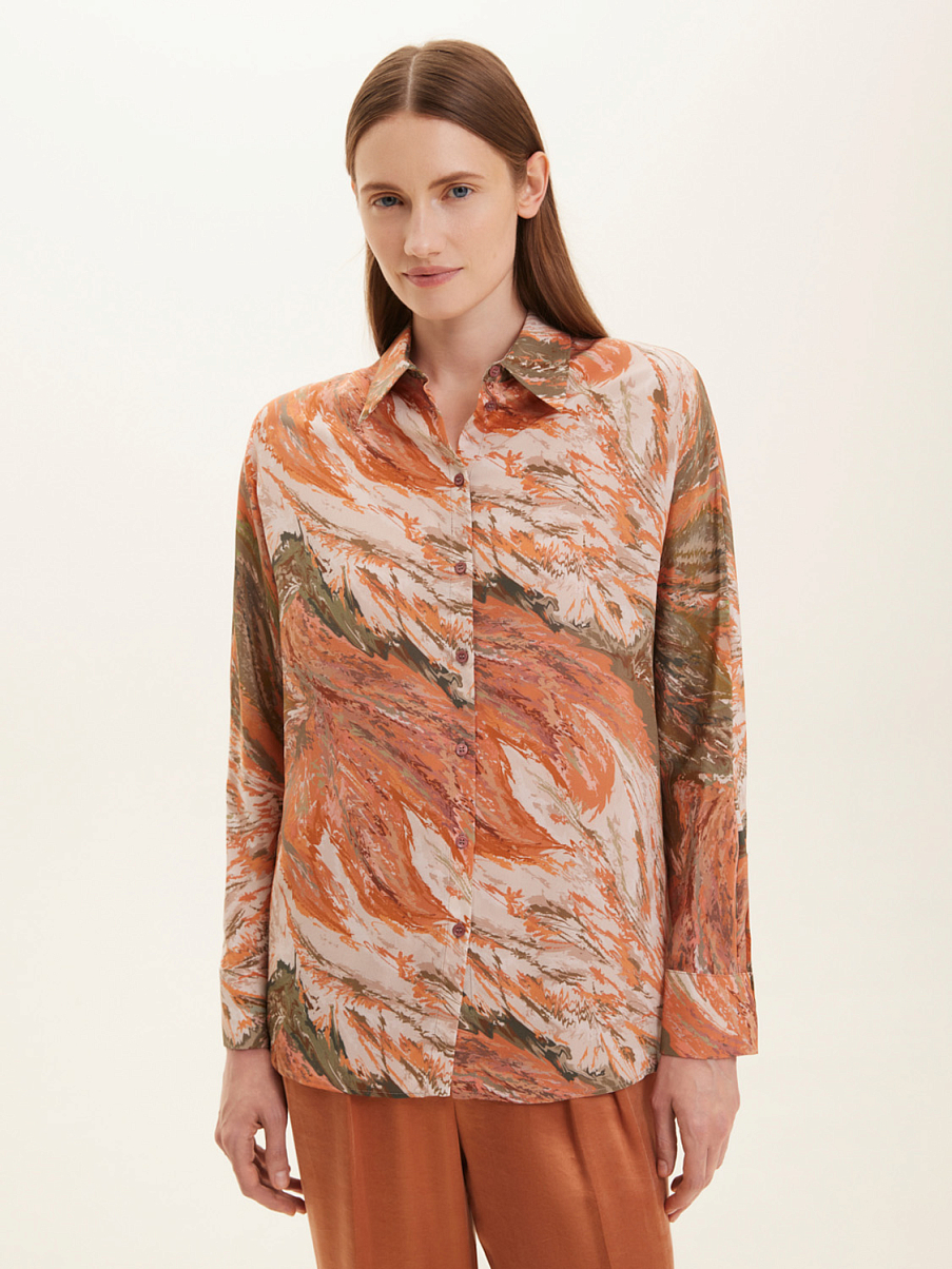 Шелковая рубашка с узором