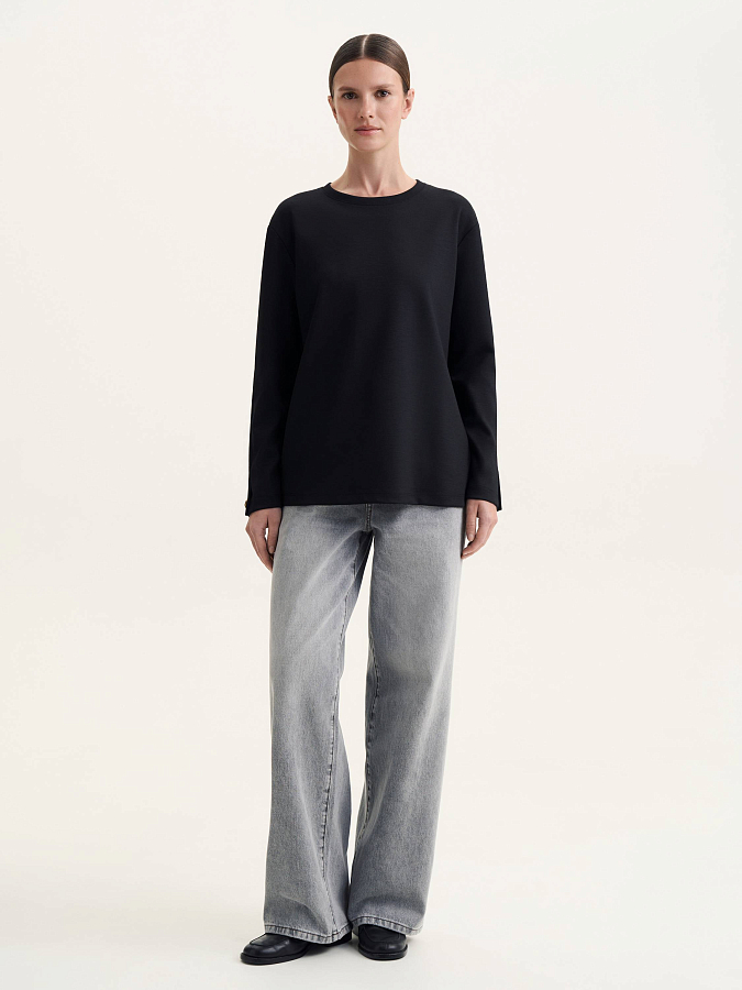 LWWS-682003 Лонгслив (черный, XS)