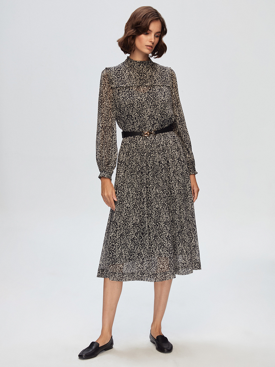 Шифоновое платье миди с цветочным узором