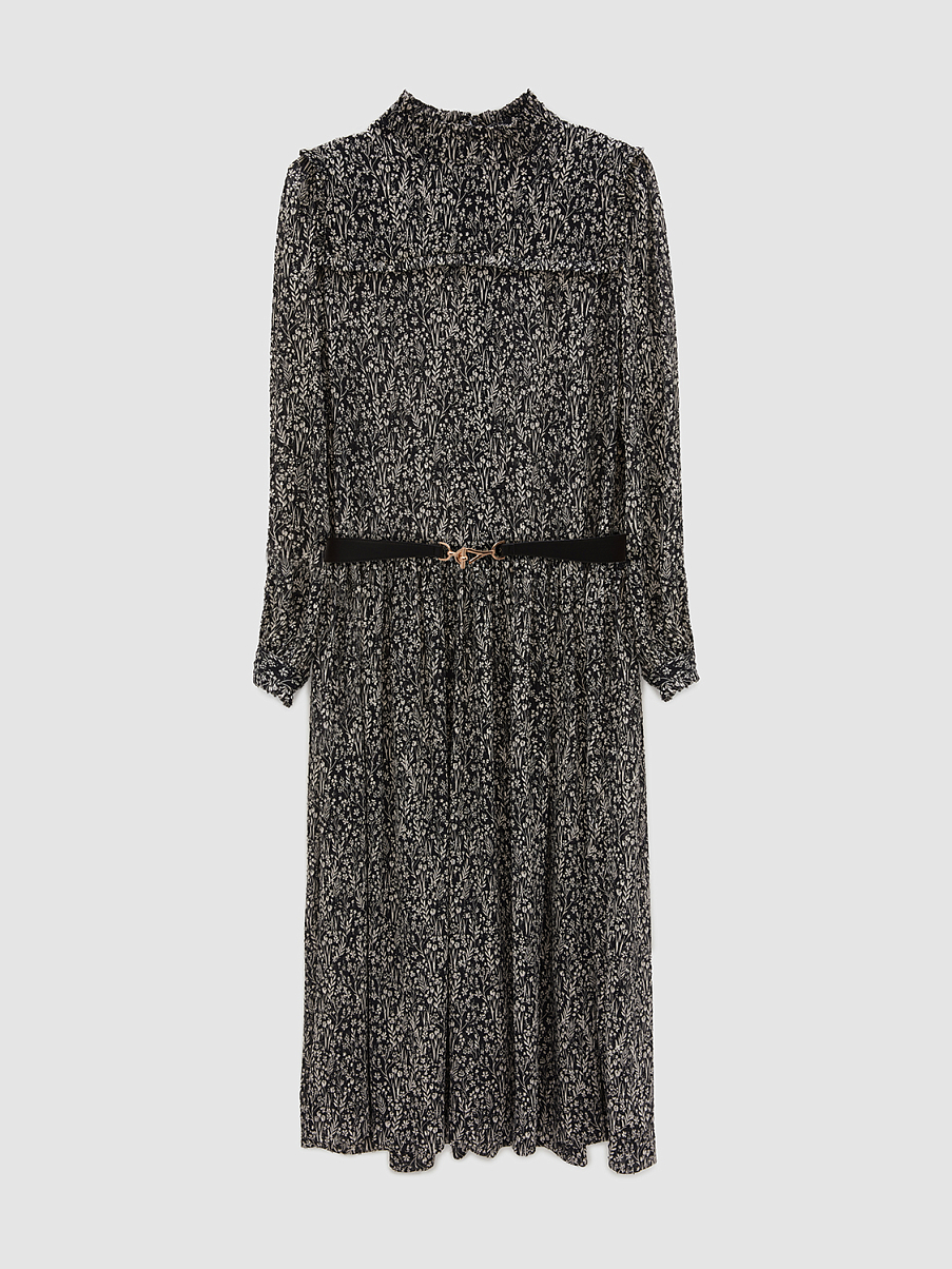 Шифоновое платье миди с цветочным узором