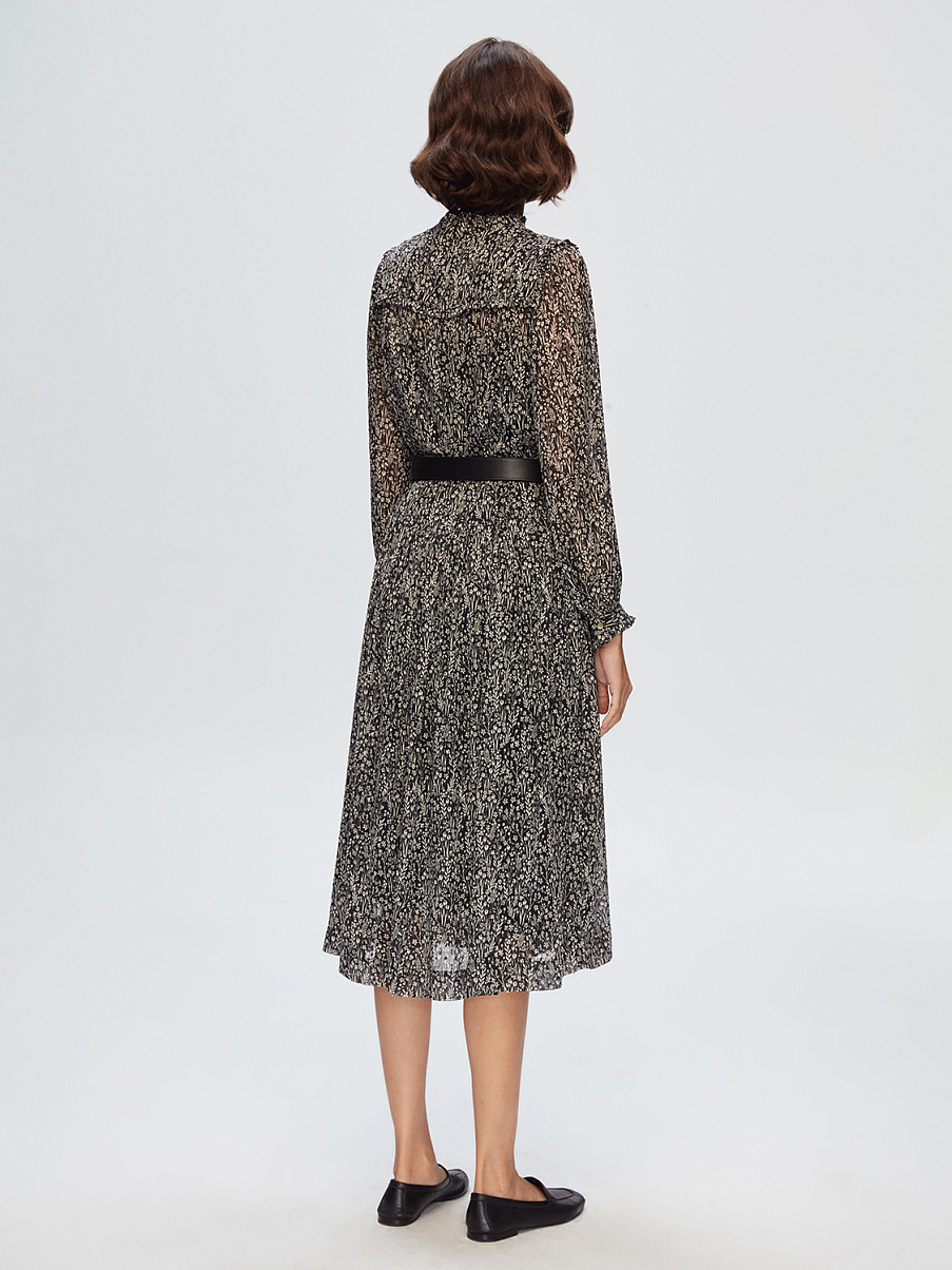 Шифоновое платье миди с цветочным узором