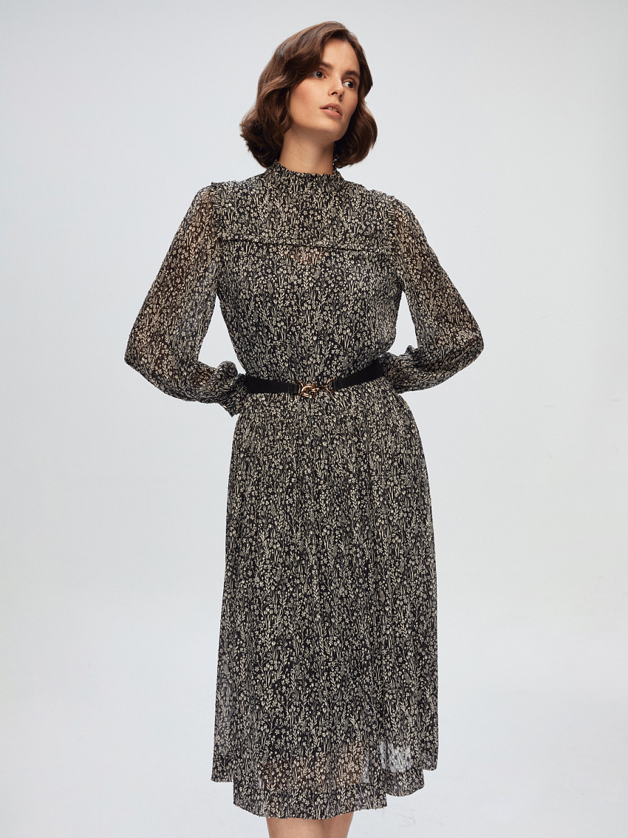 Шифоновое платье миди с цветочным узором