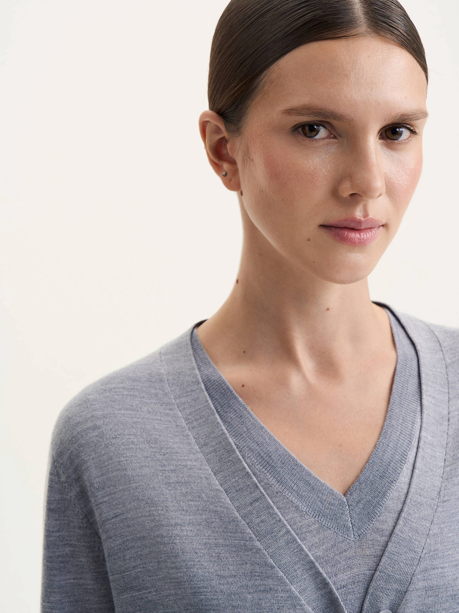 Кардиган из шелка и шерсти мериноса