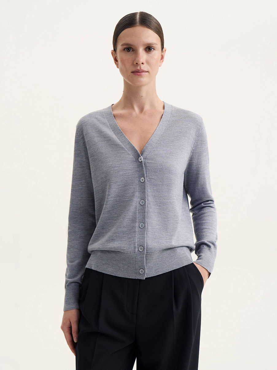 Кардиган из шелка и шерсти мериноса