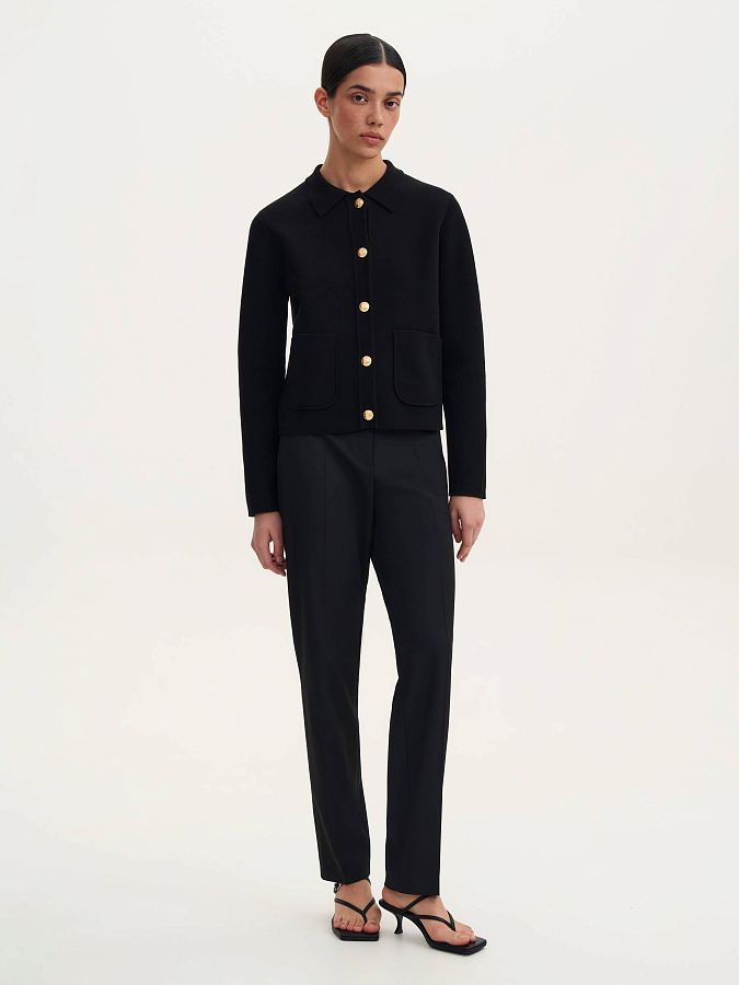 LSSL-792001 Жакет трикотажный (черный, L)