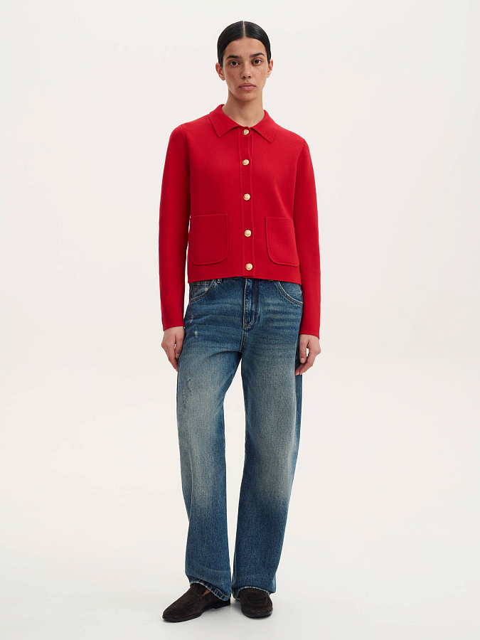 LSSL-792001 Жакет трикотажный (красный, L)