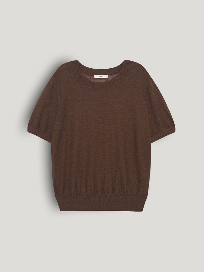 LSSL-072029 Блузка трикотажная (коричневый, S)