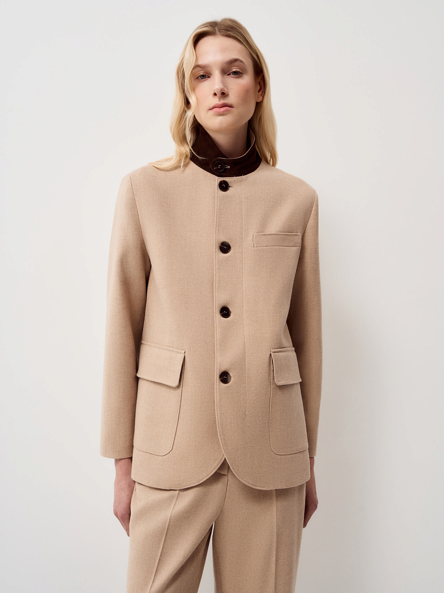 Жакет из шерсти и шелка