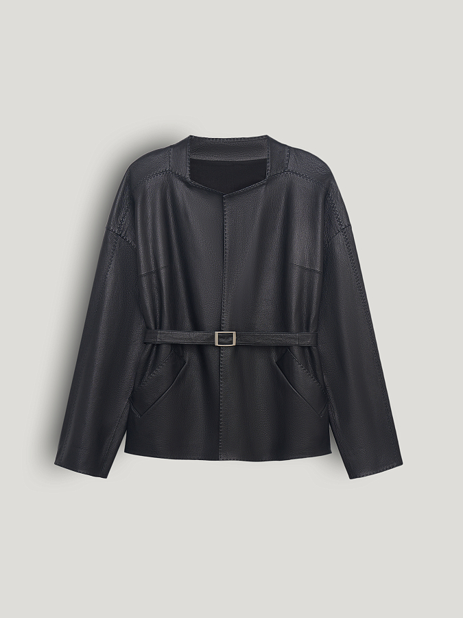 LSSP-392003 Жакет кожаный (черный, M)