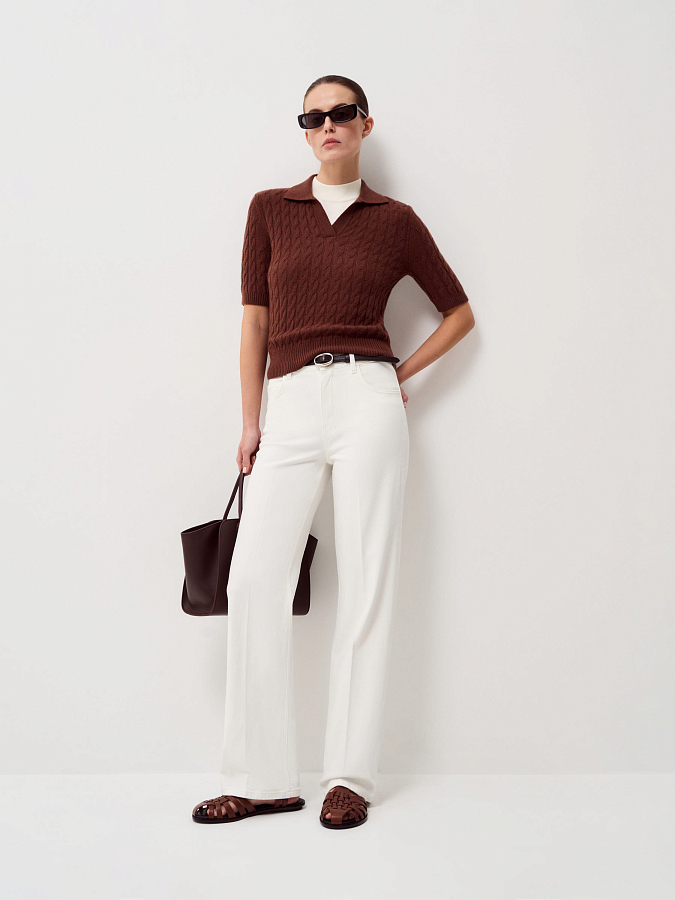 LSWN-072026 Топ трикотажный (коричневый, L)