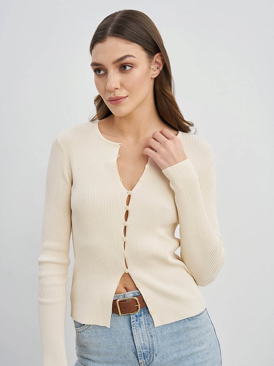 Облегающий кардиган в рубчик