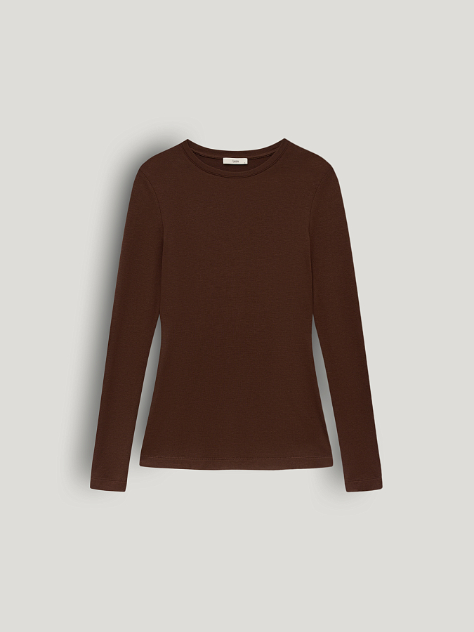 LSSL-682001 Лонгслив (коричневый, XS)