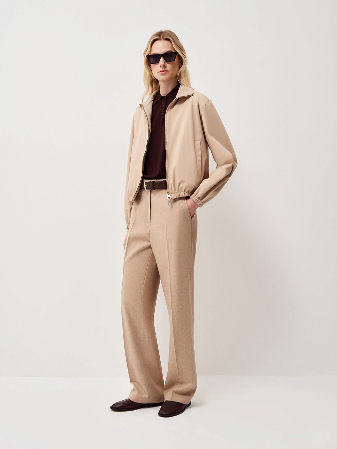 LSSL-562007 Бомбер (светло-бежевый, XS)