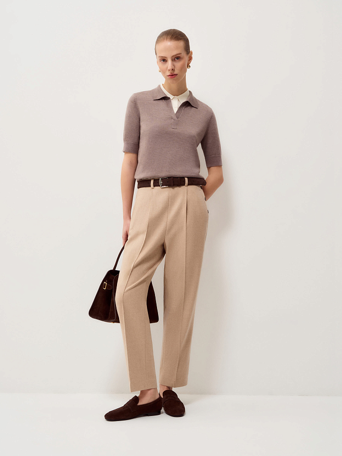 LSWN-072014 Топ трикотажный (бежевый, S)