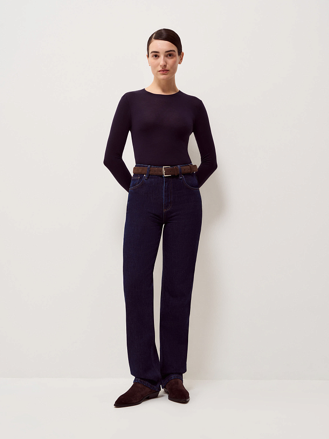 LSSL-682001 Лонгслив (темно-синий, XS)