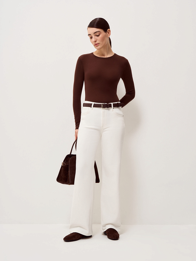 LSSL-682001 Лонгслив (коричневый, XS)