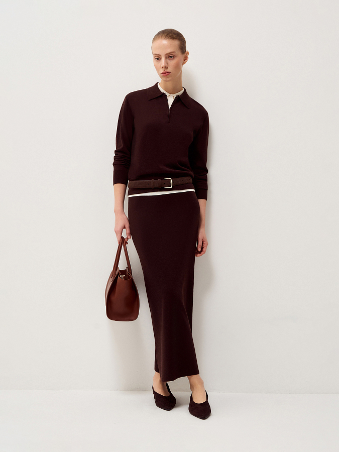 LSSP-812011 Юбка трикотажная (темно-коричневый, XS)