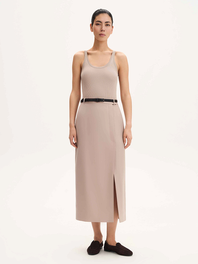 LSSL-072021 Блузка трикотажная (бежевый, S)