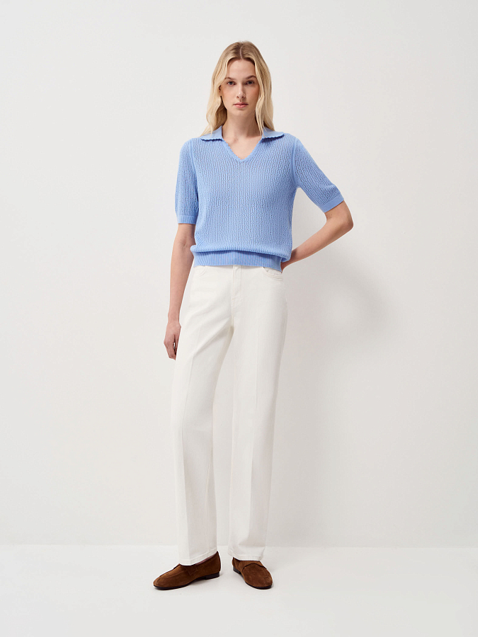 LSSL-072036 Блузка трикотажная (голубой, S)