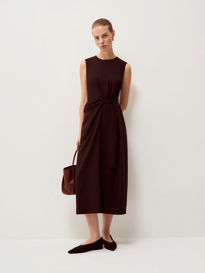 LSSP-022070 Платье (коричневый, XS)