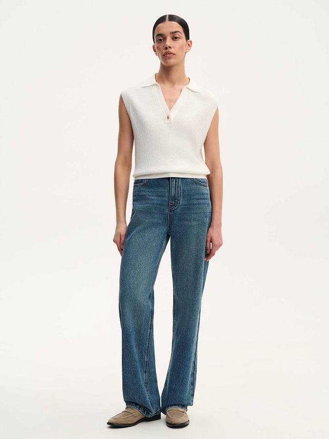 LSSL-072058 Блуза трикотажная (белый, L)