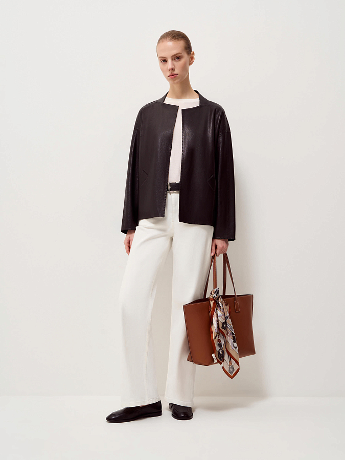 LSSP-392003 Жакет кожаный (черный, L)