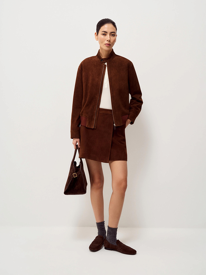 LSSP-412001 Юбка кожаная (карамель, L)